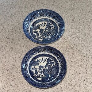 Blue Willow Bowls, Wessex and Churchill - Set of 2